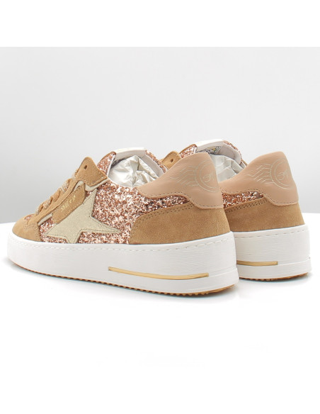 Sneakers Femme Semerdjian Ale Beige Doré à paillettes ALE E149H