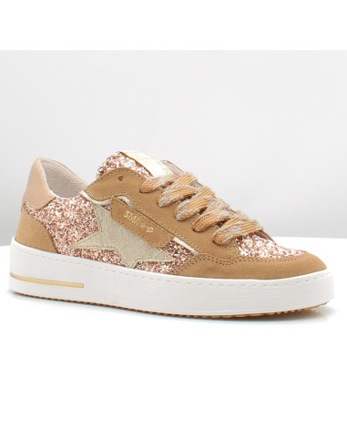 Sneakers Femme Semerdjian Ale Beige Doré à paillettes ALE E149H