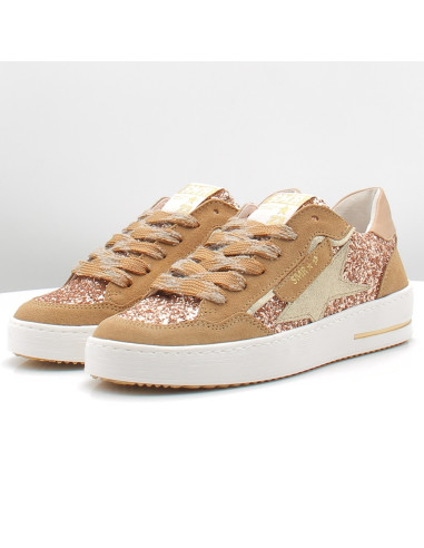 Sneakers Femme Semerdjian Ale Beige Doré à paillettes ALE E149H