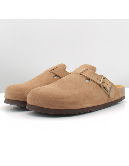 Sabots homme Scholl Olivier Suede Dark Beige | Confort casual