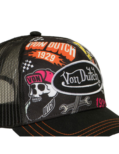 Casquette Trucker Mixte Von Dutch Sublimation Noir VD/1/CT/SUBL/19