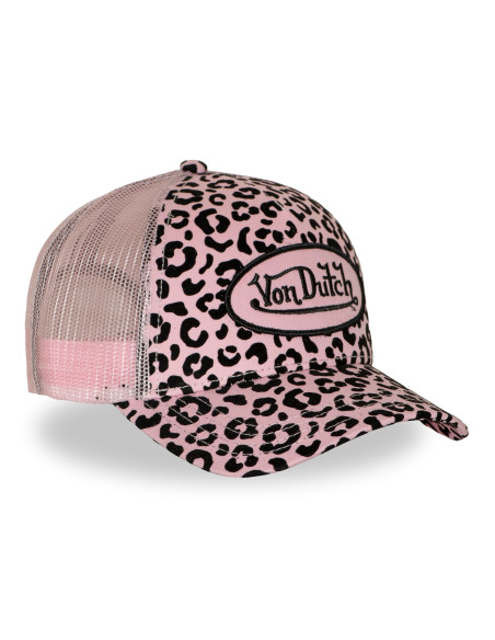 Casquette Trucker Mixte Von Dutch Verle Léopard Rose VD/2/CB/VERLE