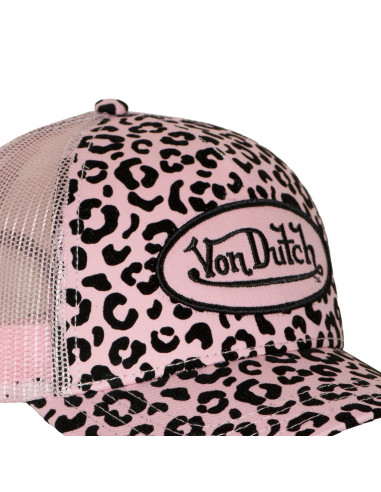 Casquette Trucker Mixte Von Dutch Verle Léopard Rose VD/2/CB/VERLE