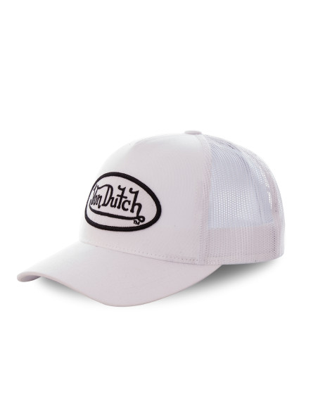 Casquette Trucker Mixte Von Dutch Logo Blanc VD/0/CAS1/COL/WHI