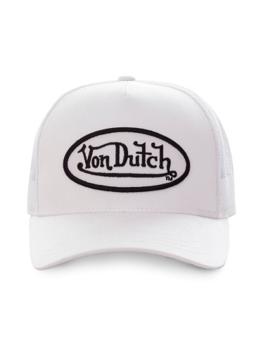 Casquette Trucker Mixte Von Dutch Logo Blanc VD/0/CAS1/COL/WHI