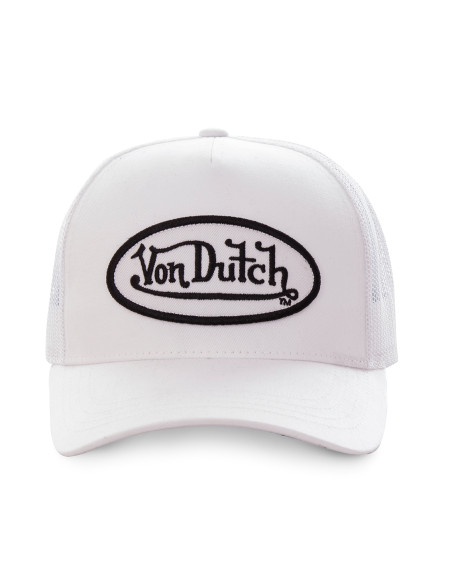 Casquette Trucker Mixte Von Dutch Logo Blanc VD/0/CAS1/COL/WHI