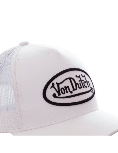 Casquette Trucker Mixte Von Dutch Logo Blanc VD/0/CAS1/COL/WHI