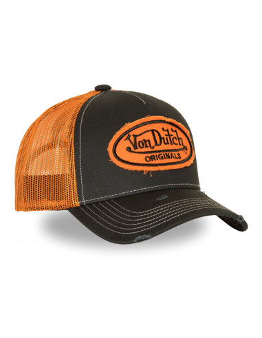 Casquette Trucker Mixte Von Dutch Urban Noir Orange VD/1/CB/URB/05