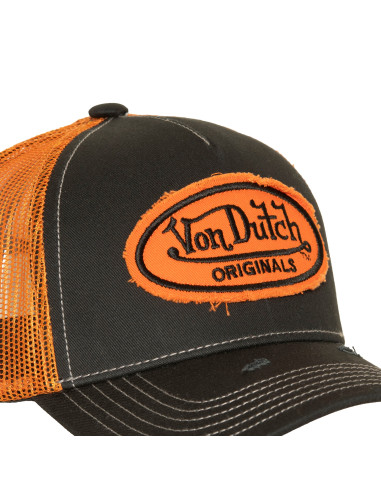 Casquette Trucker Mixte Von Dutch Urban Noir Orange VD/1/CB/URB/05