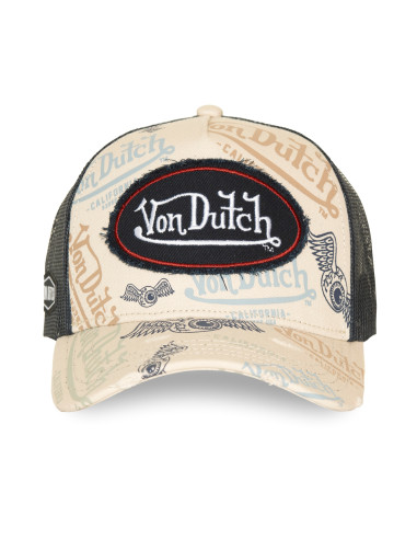 Casquette Trucker Mixte Von Dutch Café Beige Noir VD/1/CT/CAFE11