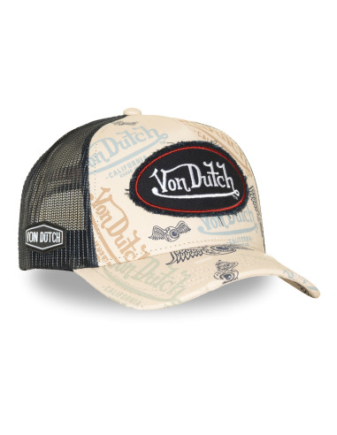 Casquette Trucker Mixte Von Dutch Café Beige Noir VD/1/CT/CAFE11