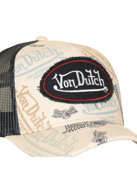 Casquette Trucker Mixte Von Dutch Café Beige Noir VD/1/CT/CAFE11
