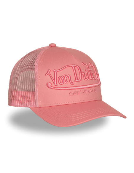 Casquette Homme Von Dutch Baseball Logo Brodé Rose VD/1/CB/EMB/05