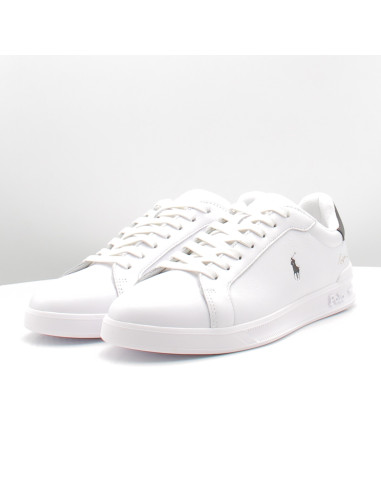 Baskets Homme Ralph Lauren Heritage Court Blanc Noir 809P13083001
