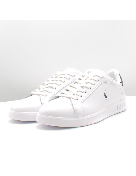 Baskets Homme Ralph Lauren Heritage Court Blanc Noir 809P13083001