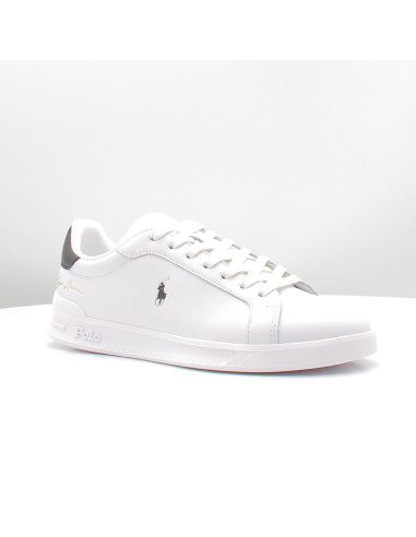 Baskets Homme Ralph Lauren Heritage Court Blanc Noir 809P13083001