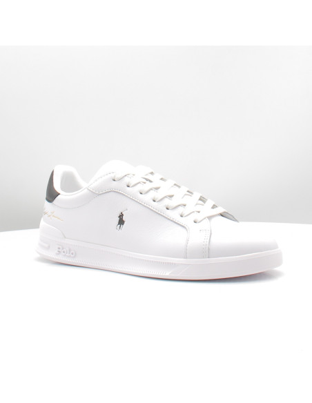 Baskets Homme Ralph Lauren Heritage Court Blanc Noir 809P13083001