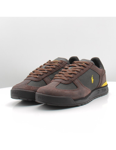 Baskets Homme Ralph Lauren Varick Marron Noir 809P15680002