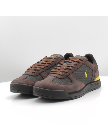 Baskets Homme Ralph Lauren Varick Marron Noir 809P15680002
