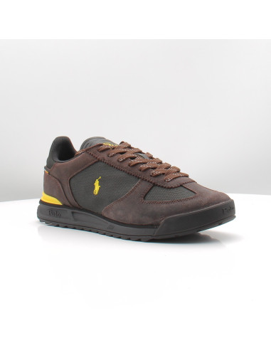 Baskets Homme Ralph Lauren Varick Marron Noir 809P15680002