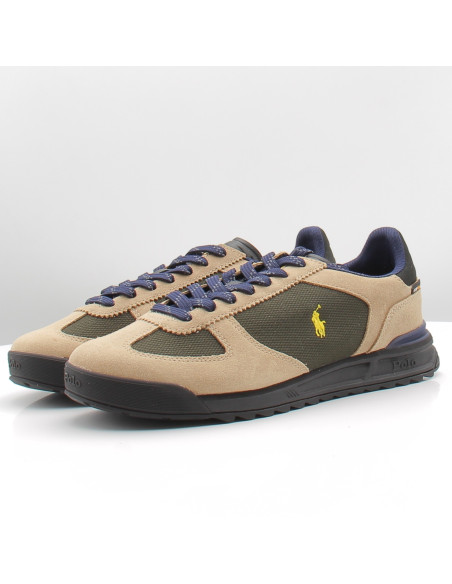 Baskets Homme Ralph Lauren Varick Beige Vert 809P15680003