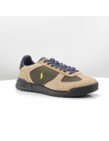 Baskets Homme Ralph Lauren Varick Beige Vert 809P15680003