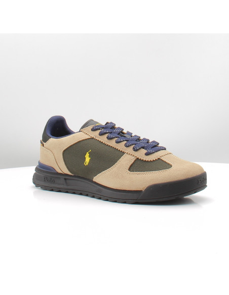 Baskets Homme Ralph Lauren Varick Beige Vert 809P15680003