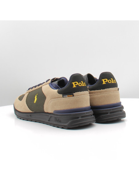 Baskets Homme Ralph Lauren Varick Beige Vert 809P15680003