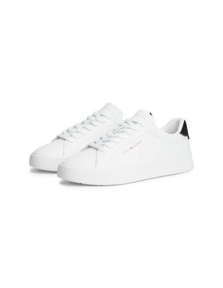Baskets de ville Homme Tommy Hilfiger TH Court Blanc Noir FM05367-0K7