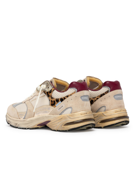 Baskets de ville Femme Crime London Fugitive 9094 Beige Léopard