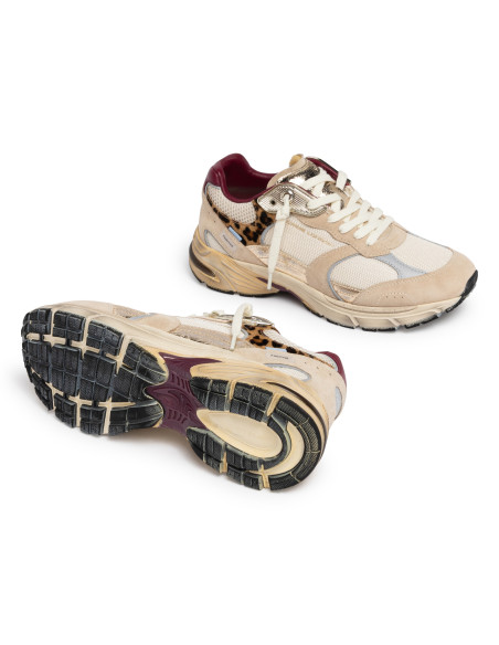 Baskets de ville Femme Crime London Fugitive 9094 Beige Léopard