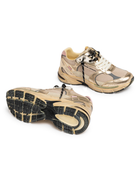 Baskets de ville Femme Crime London Fugitive 9094 Doré Beige