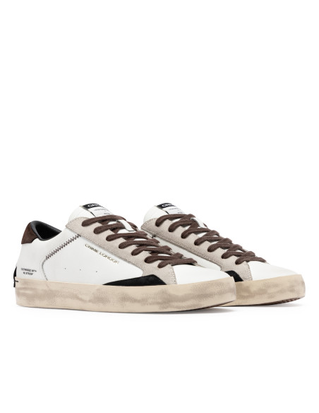 Baskets de ville Homme Crime London Distressed Blanc Marron 10003AA9-10