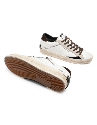 Baskets de ville Homme Crime London Distressed Blanc Marron 10003AA9-10