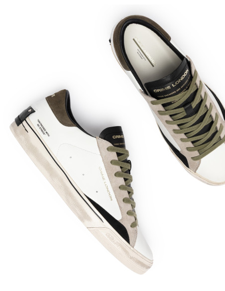 Baskets de ville Homme Crime London Distressed 2.0 Blanc Kaki