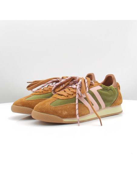 Baskets Femme Back 70 Rocket Velvet Camel Vert 108035-000076