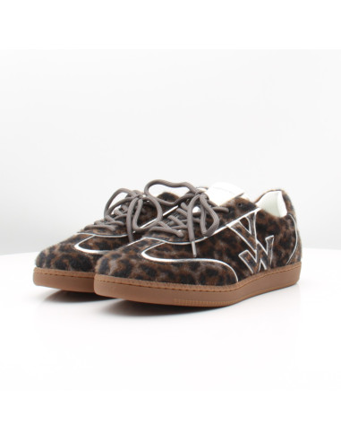 Baskets Femme Vanessa Wu Aura Initials Silver Léopard – BK2945AG