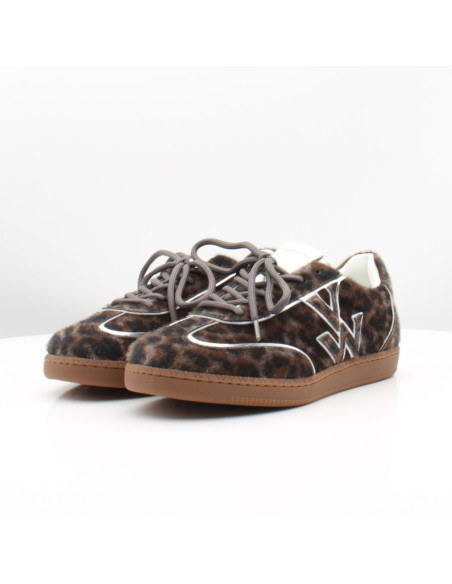 Baskets Femme Vanessa Wu Aura Initials Silver Léopard – BK2945AG