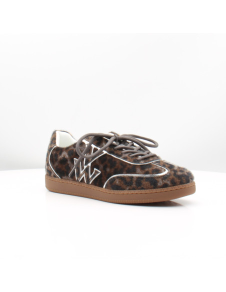 Baskets Femme Vanessa Wu Aura Initials Silver Léopard – BK2945AG