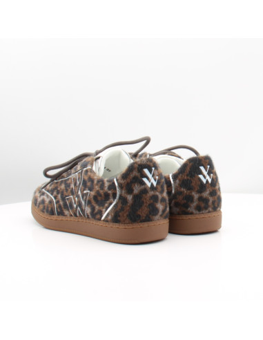 Baskets Femme Vanessa Wu Aura Initials Silver Léopard – BK2945AG