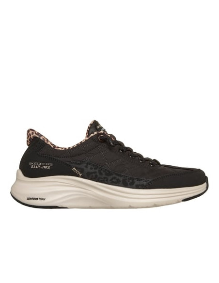 Skechers Contour Foam Leopard Dream Black Femme | Hylton