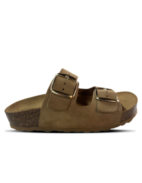 Mules Femme Trebol 6497-P Camel en Cuir Suédé