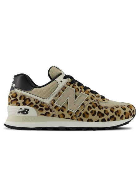 New Balance 574 Femme Stoneware Linen – Sneakers Léopard