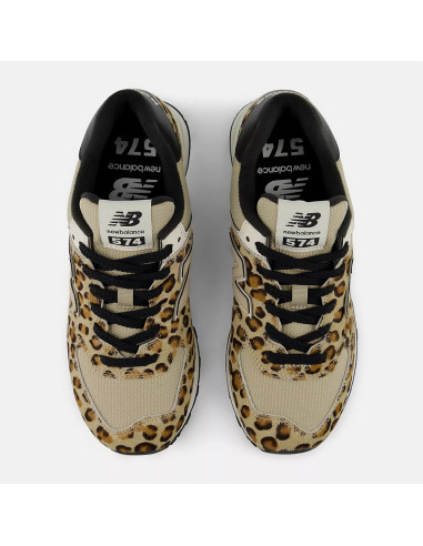 New Balance 574 Femme Stoneware Linen – Sneakers Léopard