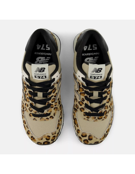 New Balance 574 Femme Stoneware Linen – Sneakers Léopard