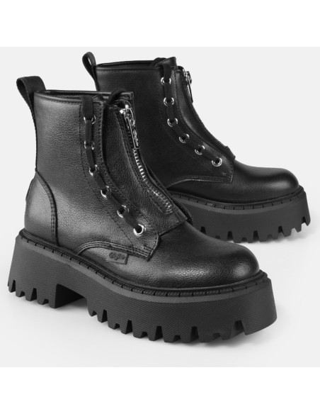 Buffalo Aspen Front Zip Vegan Nappa Black Femme | Hylton