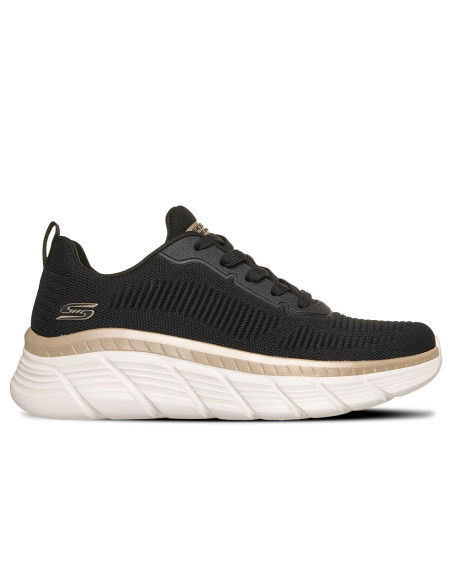 Skechers Bobs Flex Hi Femme Black Gold White | Hylton