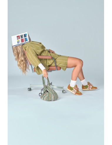 Baskets Femme Back 70 Rocket Velvet Camel Vert 108035-000076