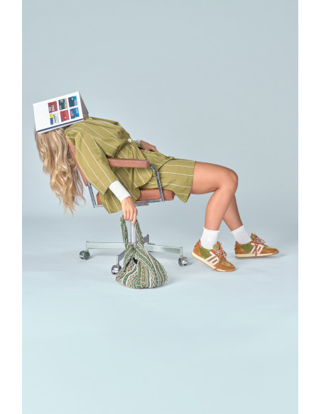 Baskets Femme Back 70 Rocket Velvet Camel Vert 108035-000076