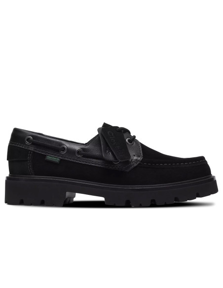 Clarks Cleyhill Boat Homme Black Suede | Hylton